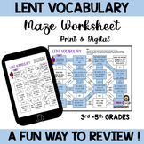 Lent Maze Activity: Vocabulary (print)
