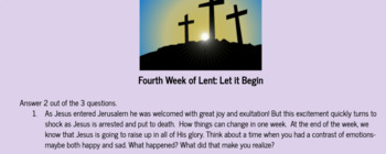 Preview of Lent Reflections Weeks 1-4 with Rubric