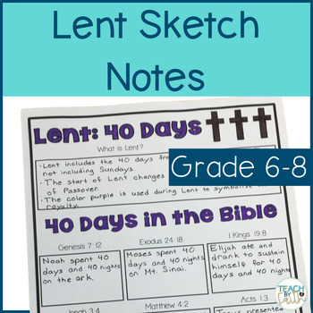 Preview of Lent Bible Lessons Sketch Notes for Middle School