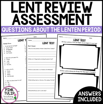 Preview of Lent Test - Assessment on Shrove Tuesday to Palm Sunday