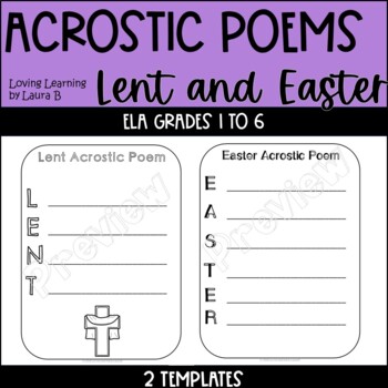 Preview of Lent and Easter Acrostic Poem Templates  Printable & Digital