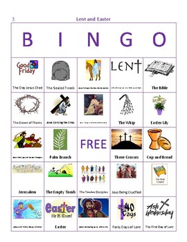 Preview of Lent and Easter Bingo