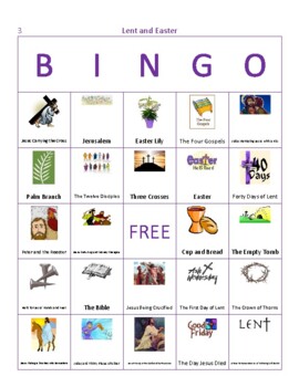 Lent and Easter Bingo - Set of 100 - For Large Groups | TPT