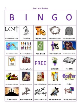 Lent and Easter Bingo - Set of 50 by There's a Game for That | TpT