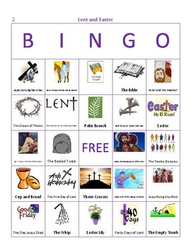 Lent and Easter Bingo - Set of 50 by There's a Game for That | TpT