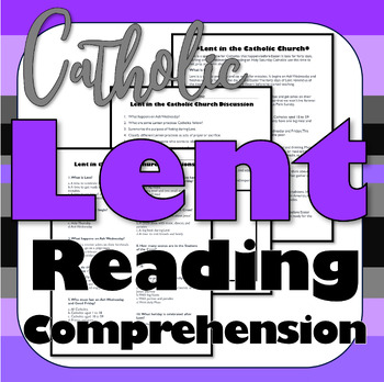 Preview of Lent in the Catholic Church: Reading Comprehension Passage, Question, Discuss