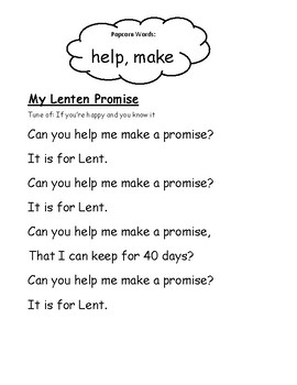 Preview of Lenten Promise Poem