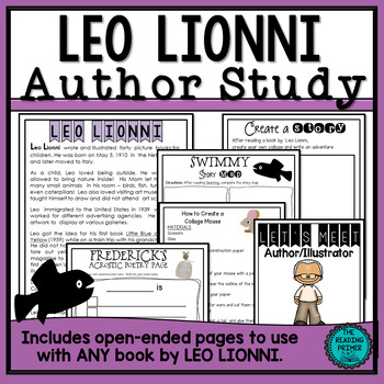 Preview of Leo Lionni  Author Study Packet