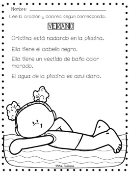 Comprensión De Lectura Leo Y Coloreo Leo Y Dibujo Reading Activities  Spanish for Kids Spanish Homeschool Spanish Worksheets 