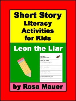 Preview of Leon the Liar Short Story for  Kids Literacy Activities