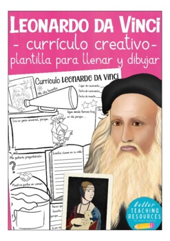 Preview of Leonardo DA VINCI currículo creativo - artistas famosos Español / Spanish arte