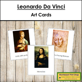 Preview of Leonardo da Vinci 3-Part Art Cards - Famous Artist - Montessori
