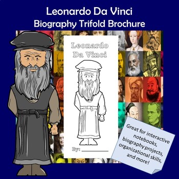 Preview of Leonardo Da Vinci Biography Trifold Graphic Organizer
