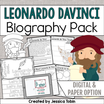 Preview of Leonardo da Vinci Biography Pack - Digital Biography Activity in Google Slides