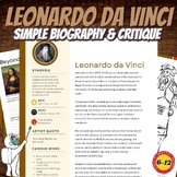Leonardo da Vinci Biography Sheet, Critique, Coloring, Mid