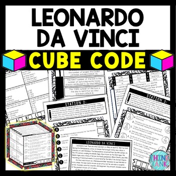 Preview of Leonardo da Vinci Cube Stations - Reading Comprehension Activity - Art History