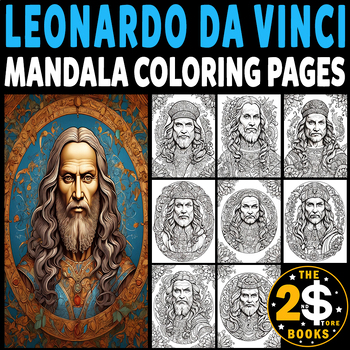 Preview of Leonardo da Vinci Mandala Coloring Book – 10 Pages