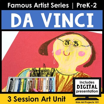 Preview of Leonardo da Vinci Portrait Art Project Famous Artist Elementary Art Lessons K-2