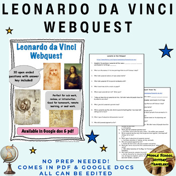 Preview of Leonardo da Vinci Webquest