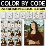 Leonardo daVinci Mona Lisa  Color by Code Progression Digi