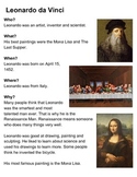 Leonardo da Vinci One-Sheeter