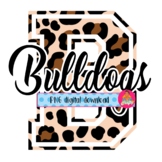 Leopard Bulldogs clip art Back to School Mascot png digita