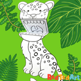 Leopard Finger Puppet Coloring Page Printable