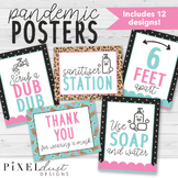 Leopard Print COVID Poster Set | Health Posters | Sanitize