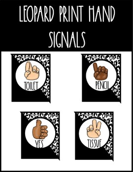 Modern Leopard Classroom Decor: Hand Signal