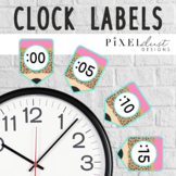 Leopard Print Clock Labels, Telling Time Activity, Clock N