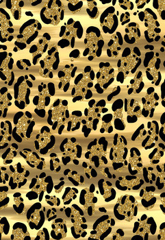 Leopard Print Digital Paper | Black and Gold Animal Print Pattern