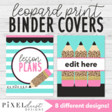 Leopard Print Editable Binder Covers, Lesson Plan Book, Te