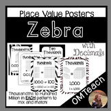 Zebra Print Place Value Poster - Thousandths to Hundred Millions