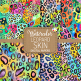 Leopard Skin Set 2 - Funky Watercolor Spotted Big Cat Digi