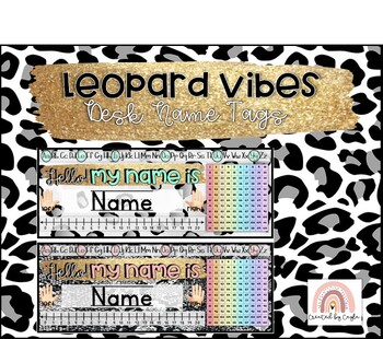 Preview of Leopard Vibes Desk Name Tags