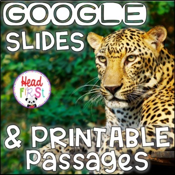 Preview of Leopards NONFICTION GOOGLE and PRINTABLE Passages and Writing Activities