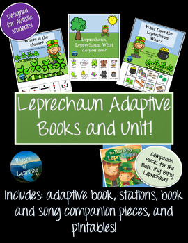 Preview of Leprechaun Adaptive Books and Unit for St. Patrick's Day