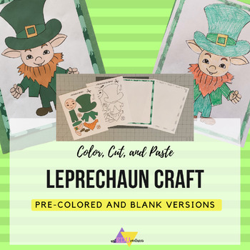 Preview of Leprechaun Color, Cut, And Paste St. Patrick's Day Craft