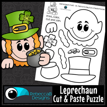 Preview of Leprechaun Craft - St. Patrick's Day Cut and Paste Puzzle