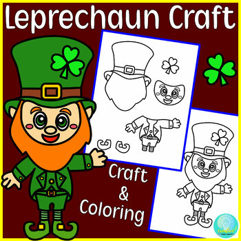 Leprechaun Craft Template, Leprechaun Coloring Page, St Patricks Day ...