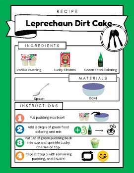 Preview of Leprechaun Dirt Visual Recipe (ST PADDYS DAY)