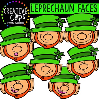 Preview of Leprechaun Faces {Creative Clips Digital Clipart}