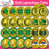 Leprechaun Gold Coins Clipart: Saint Patricks Day Clip Art