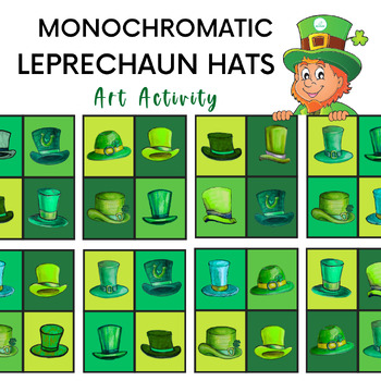 Preview of Leprechaun Hat Activity for St. Patrick's Day: Monochromatic Art Project