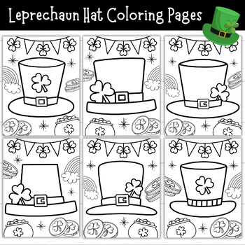 Preview of Leprechaun Hat Coloring Pages