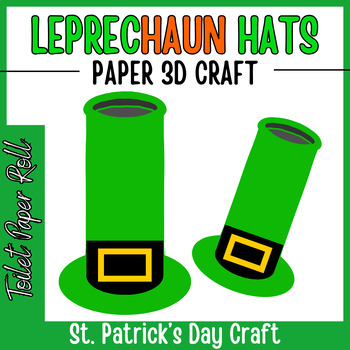Preview of Leprechaun Hats 3D Paper Craft | Happy St. Patrick's Day Craft Activity