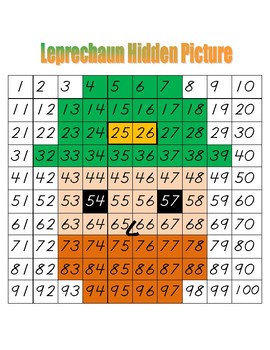 Preview of Leprechaun Hidden Picture (Hundreds Board Activity)
