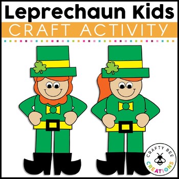 Preview of Leprechaun Craft St Patricks Day Kindergarten March Bulletin Board Preschool Art