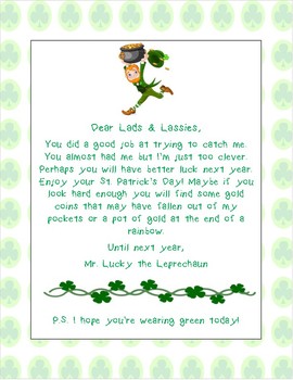 Preview of Leprechaun Letter