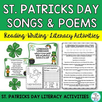 Preview of Leprechaun Literacy Activities, Songs, Poems, Writing, Games, Craftivity ELA